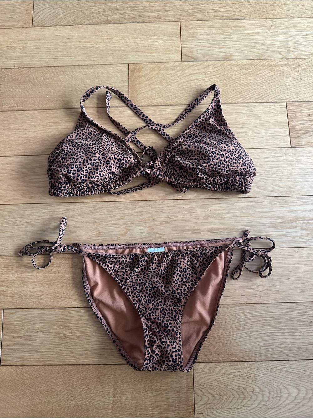 Xhilaration Leopard Print Brown Bikini Two-Piece